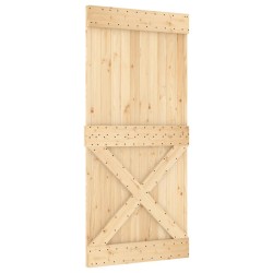 Porte coulissante et kit de quincaillerie 95x210 cm pin massif 
