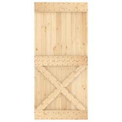 Porte coulissante et kit de quincaillerie 95x210 cm pin massif 