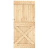 Porte coulissante et kit de quincaillerie 95x210 cm pin massif 