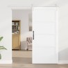 Porte Coulissante avec Kit Blanc 93x202 cm Bois Massif Pin 