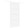 Porte Coulissante avec Kit Blanc 93x202 cm Bois Massif Pin 