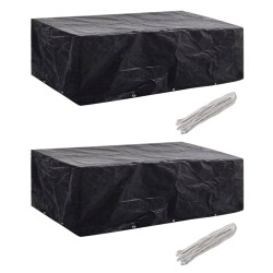 Housses de salon de jardin 2 pcs Rotin 10 œillets 300 x 140 cm 