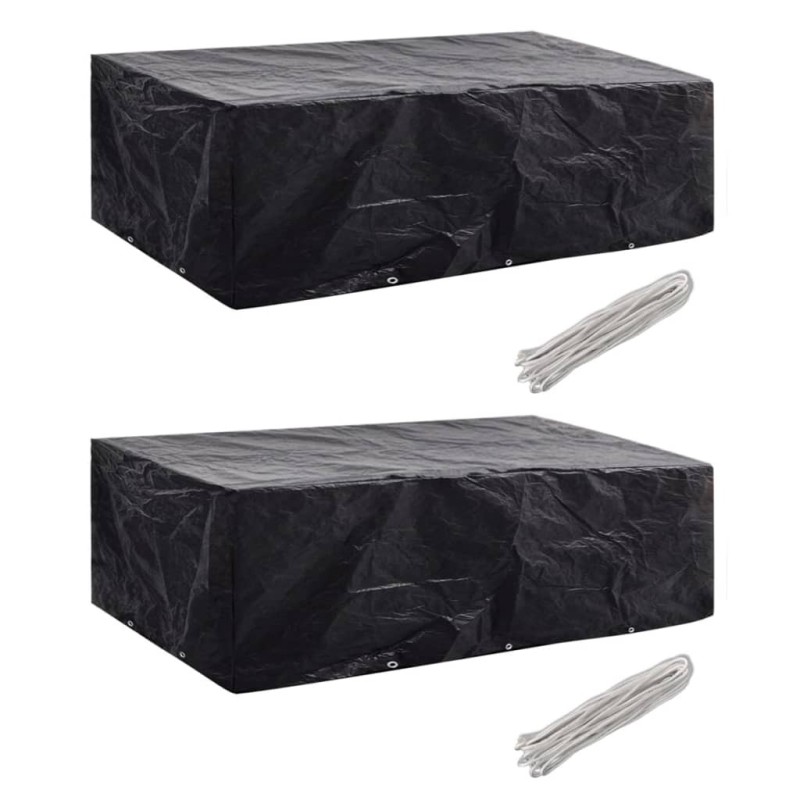 Housses de salon de jardin 2 pcs Rotin 10 œillets 300 x 140 cm 