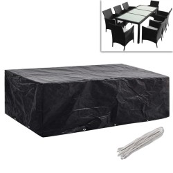 Housses de salon de jardin 2 pcs Rotin 10 œillets 300 x 140 cm 
