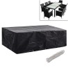 Housses de salon de jardin 2 pcs Rotin 10 œillets 300 x 140 cm 