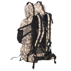 Sac à dos de randonnée marron camouflage 100 L tissu oxford 