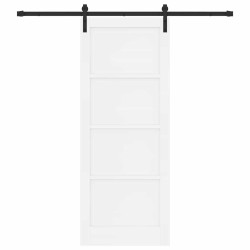 Porte Coulissante Set de 2 Blanc et noir Bois Standard 