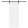 Porte Coulissante Set de 2 Blanc et noir Bois Standard 