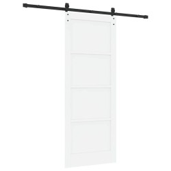 Porte Coulissante Set de 2 Blanc et noir Bois Standard 