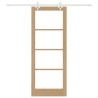 Porte coulissante avec quincaillerie 83x211 cm en bois massif en pin 
