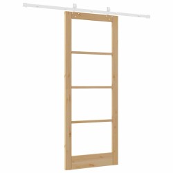 Porte coulissante avec quincaillerie 83x211 cm en bois massif en pin 