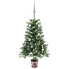 Arbre de Noël artificiel pré-éclairé et boules 90 cm vert 