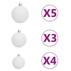 Arbre de Noël artificiel pré-éclairé et boules 90 cm vert 