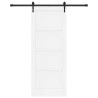 Porte coulissante avec matériel blanc 83x211 cm en bois massif de pin 