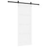 Porte coulissante avec matériel blanc 83x211 cm en bois massif de pin 