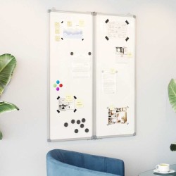 Tableau blanc magnétique pliable 80x100x1,7 cm aluminium 