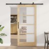 Porte Coulissante avec Ensemble de Quincaillerie 'ORKDAL'Bois Massif & Verre 