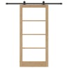 Porte Coulissante avec Ensemble de Quincaillerie 'ORKDAL'Bois Massif & Verre 