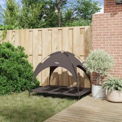 Lit pour chien surélevé avec toit amovible Marron XL Acier 