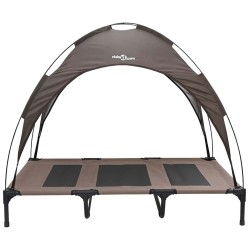 Lit pour chien surélevé avec toit amovible Marron XL Acier 