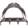 Lit pour chien surélevé avec toit amovible Marron XL Acier 