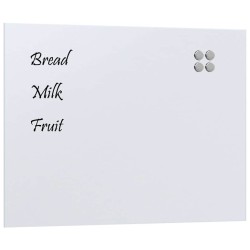 Tableau noir magnétique mural blanc 80x60 cm verre trempé 