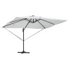 Parasol cantilever Roma avec LEDs en sable, 352 x 251 x 265 cm, en aluminium 