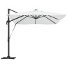 Parasol cantilever Roma avec LEDs en sable, 352 x 251 x 265 cm, en aluminium 