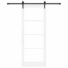 Porte coulissante avec kit de matériel Blanche 83x211 cm en bois massif de pin 