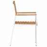 Chaises de jardin empilables 2 pièces en bois massif teck et acier inoxydable 