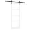 Porte Coulissante avec Ensemble de Quincaillerie 'ORKDAL'Bois Massif Blanc et Verre 