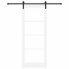 Porte Coulissante avec Ensemble de Quincaillerie 'ORKDAL'Bois Massif Blanc et Verre 