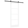 Porte Coulissante avec Ensemble de Quincaillerie 'ORKDAL'Bois Massif Blanc et Verre 