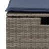 Tabouret de jardin avec coussin Gris 55x55x37 cm en Poly Rattan 