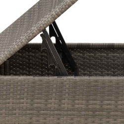 Tabouret de jardin avec coussin Gris 55x55x37 cm en Poly Rattan 