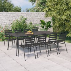 Table de jardin anthracite 200x100x71 cm acier 