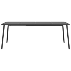 Table de jardin anthracite 200x100x71 cm acier 