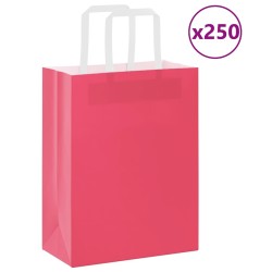 Sacs en papier 250 pcs avec poignées rose 21x11x28 cm 