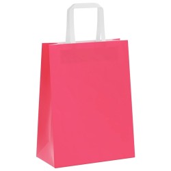 Sacs en papier 250 pcs avec poignées rose 21x11x28 cm 