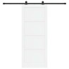 Porte coulissante avec kit de quincaillerie "ORKDAL" Bois massif blanc en pin 