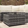 Table basse de jardin carré gris 50x50x30 cm résine tressée 