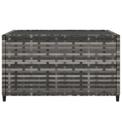 Table basse de jardin carré gris 50x50x30 cm résine tressée 