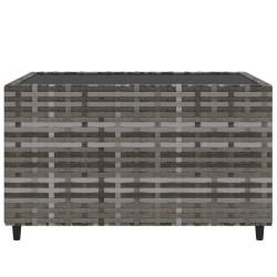 Table basse de jardin carré gris 50x50x30 cm résine tressée 