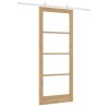 Porte Coulissante avec Matériel 86x211 cm Bois Massif en Pin 