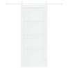 Porte coulissante avec quincaillerie blanche 86x198,5 cm en bois massif de pin 