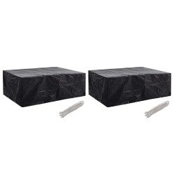 Housses de salon de jardin 2 pcs 8 œillets 242x162x100 cm 