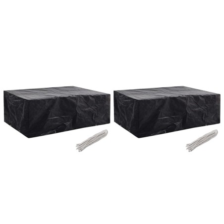 Housses de salon de jardin 2 pcs 8 œillets 242x162x100 cm 