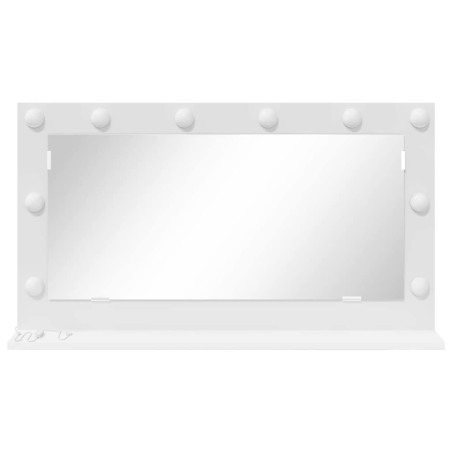 Miroir de maquillage avec lumières LED Blanc 80x45x18 cm 