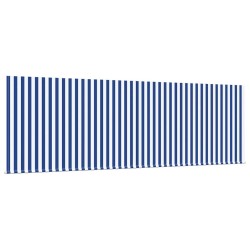 Auvent Rétractable Rayé Bleu et blanc Blanc 350 x 200 cm 