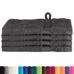 Gants de toilette 4 pcs Anthracite 15 x 21 cm Coton 